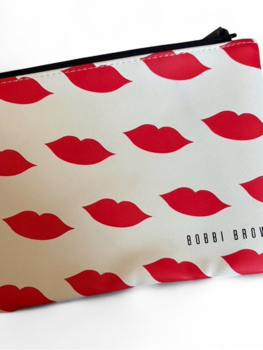 Bobbi Brown Red Lip Print Pouch on Cream